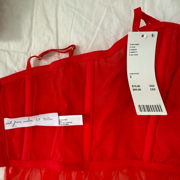 Red Sheer Ruffle Bustier - Picture 3 of 3